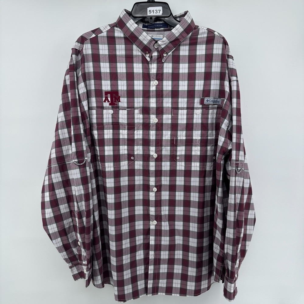 Columbia Texas A&M Aggies Men's 2XL Shirt PFG Super Tamiami PFG Fishing